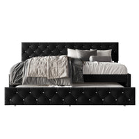 Home Design Darcey Luxurious Velvet Upholstered Daybed with Pull-Out Trundle, Diamond Button Tufted, Easy Assembly