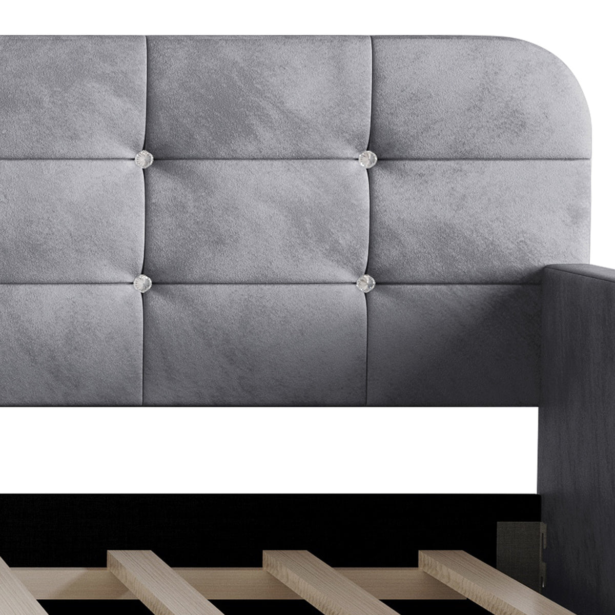 Home Design Elyria Diamond Button Tufted Velvet Upholstered Daybed