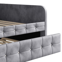 Home Design Elyria Diamond Button Tufted Velvet Upholstered Daybed