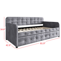 Home Design Elyria Diamond Button Tufted Velvet Upholstered Daybed