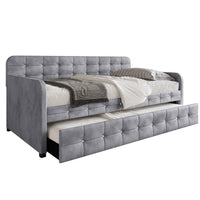 Home Design Elyria Diamond Button Tufted Velvet Upholstered Daybed