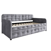 Home Design Elyria Diamond Button Tufted Velvet Upholstered Daybed