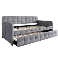 Home Design Elyria Diamond Button Tufted Velvet Upholstered Daybed