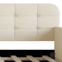 Home Design Elyria Diamond Button Tufted Velvet Upholstered Daybed