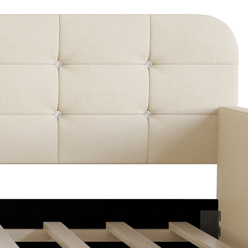 Home Design Elyria Diamond Button Tufted Velvet Upholstered Daybed