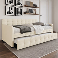Home Design Elyria Diamond Button Tufted Velvet Upholstered Daybed