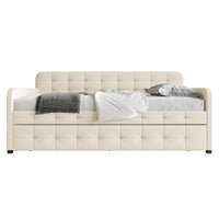 Home Design Elyria Diamond Button Tufted Velvet Upholstered Daybed