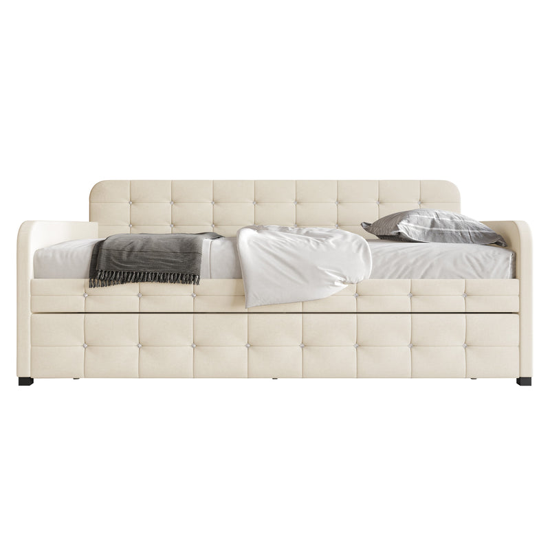Home Design Elyria Diamond Button Tufted Velvet Upholstered Daybed
