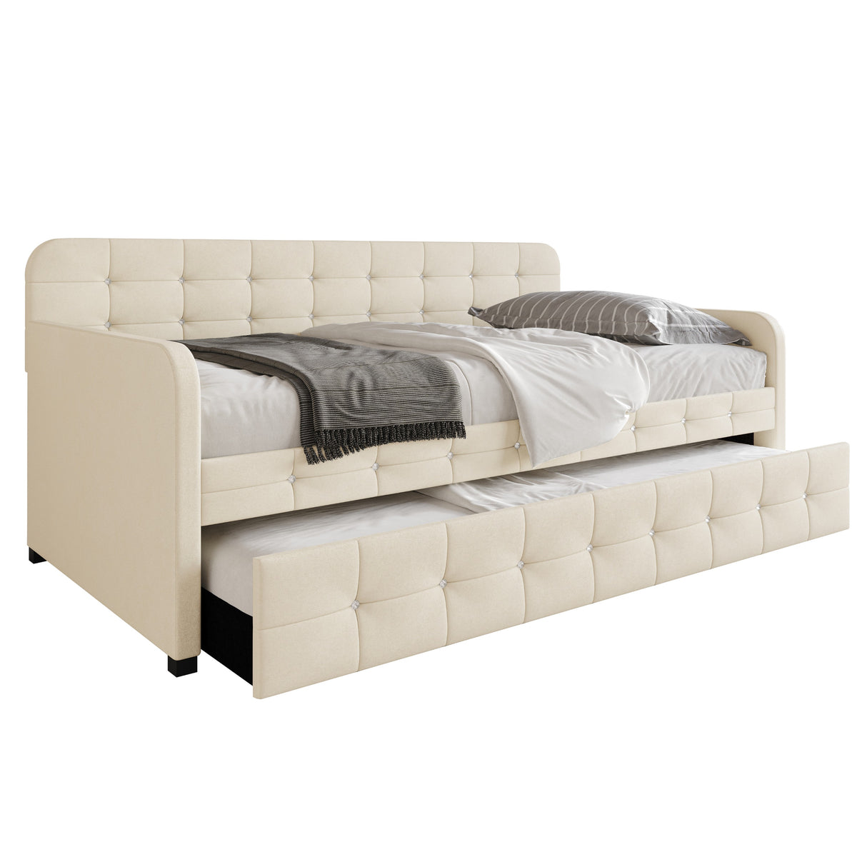 Home Design Elyria Diamond Button Tufted Velvet Upholstered Daybed