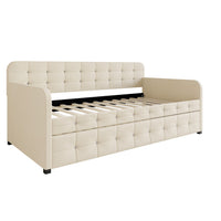 Home Design Elyria Diamond Button Tufted Velvet Upholstered Daybed