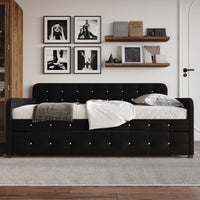 Home Design Elyria Diamond Button Tufted Velvet Upholstered Daybed
