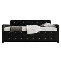 Home Design Elyria Diamond Button Tufted Velvet Upholstered Daybed
