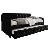 Home Design Elyria Diamond Button Tufted Velvet Upholstered Daybed