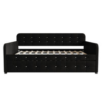 Home Design Elyria Diamond Button Tufted Velvet Upholstered Daybed