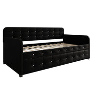 Home Design Elyria Diamond Button Tufted Velvet Upholstered Daybed