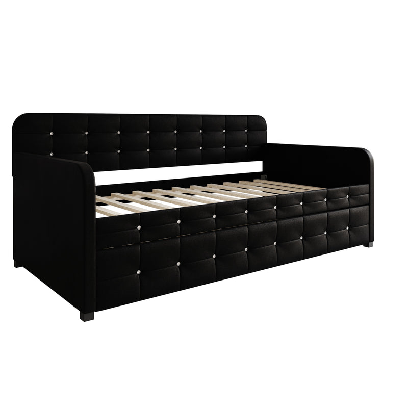 Home Design Elyria Diamond Button Tufted Velvet Upholstered Daybed
