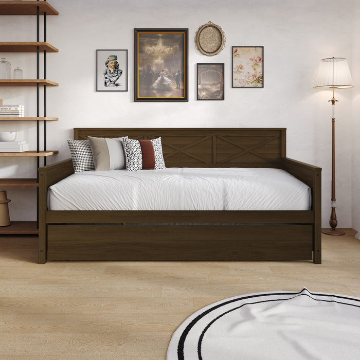 Home Design Minot Twin Wood Daybed with Pull-out Trundle