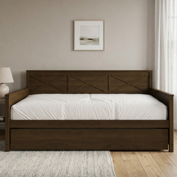 Home Design Minot Twin Wood Daybed with Pull-out Trundle