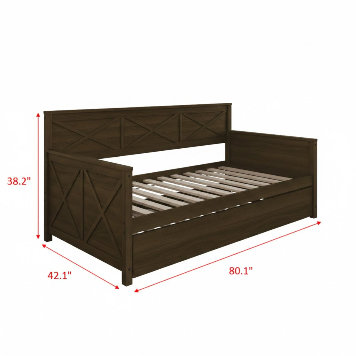 Home Design Minot Twin Wood Daybed with Pull-out Trundle