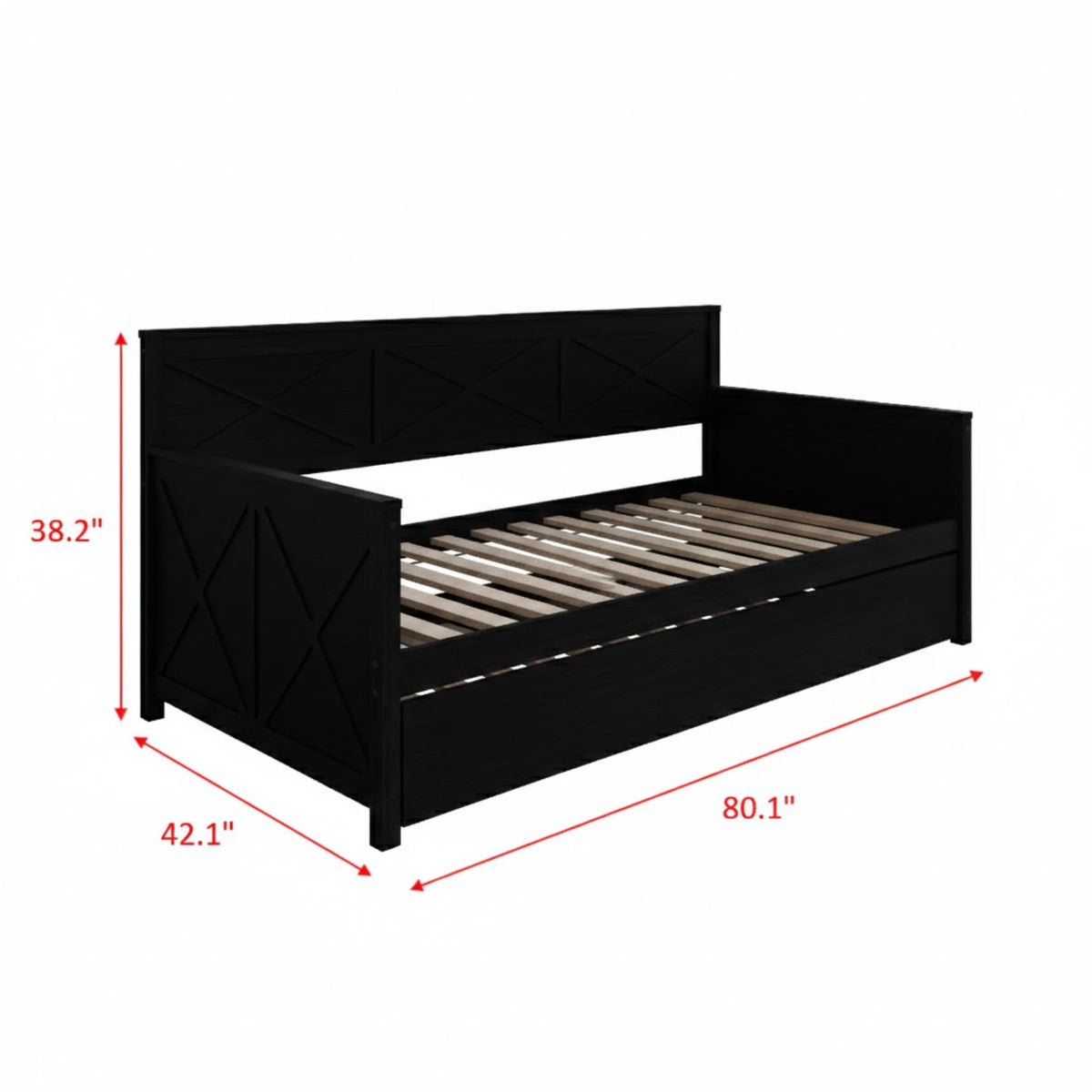 Home Design Minot Twin Wood Daybed with Pull-out Trundle