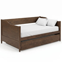 Home Design Dedham Twin Wood Daybed with Pull-Out Twin Trundle, Solid Wood Frame, No Box Spring Needed