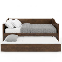 Home Design Dedham Twin Wood Daybed with Pull-Out Twin Trundle, Solid Wood Frame, No Box Spring Needed