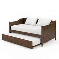 Home Design Dedham Twin Wood Daybed with Pull-Out Twin Trundle, Solid Wood Frame, No Box Spring Needed