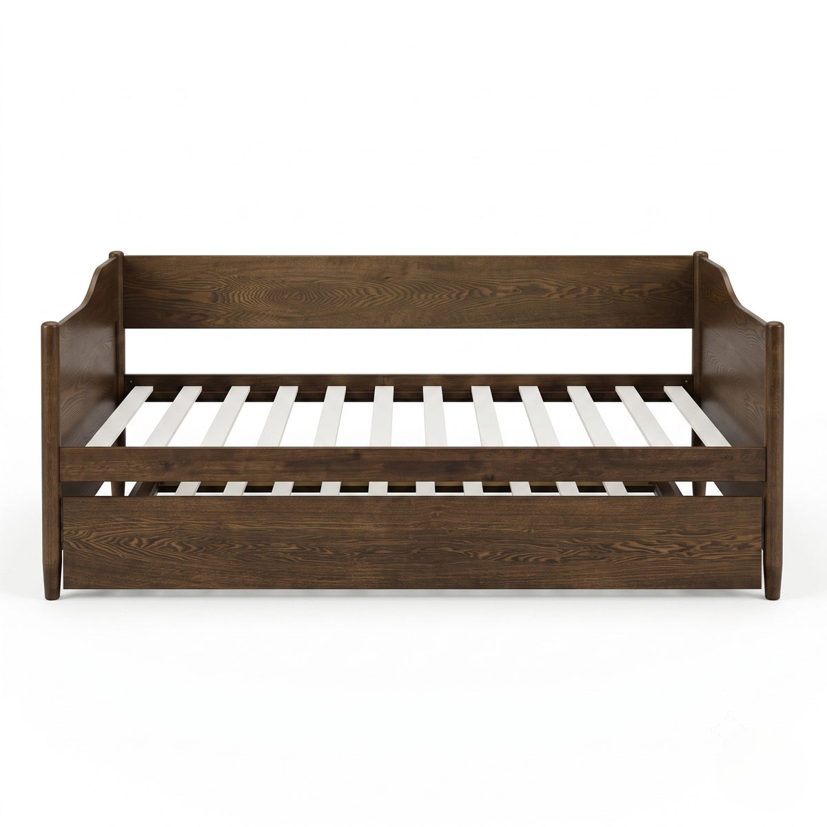 Home Design Dedham Twin Wood Daybed with Pull-Out Twin Trundle, Solid Wood Frame, No Box Spring Needed