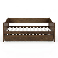 Home Design Dedham Twin Wood Daybed with Pull-Out Twin Trundle, Solid Wood Frame, No Box Spring Needed