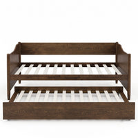 Home Design Dedham Twin Wood Daybed with Pull-Out Twin Trundle, Solid Wood Frame, No Box Spring Needed