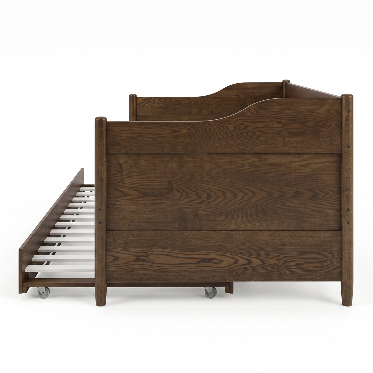 Home Design Dedham Twin Wood Daybed with Pull-Out Twin Trundle, Solid Wood Frame, No Box Spring Needed