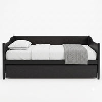 Home Design Dedham Twin Wood Daybed with Pull-Out Twin Trundle, Solid Wood Frame, No Box Spring Needed