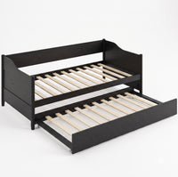 Home Design Dedham Twin Wood Daybed with Pull-Out Twin Trundle, Solid Wood Frame, No Box Spring Needed