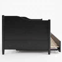 Home Design Dedham Twin Wood Daybed with Pull-Out Twin Trundle, Solid Wood Frame, No Box Spring Needed