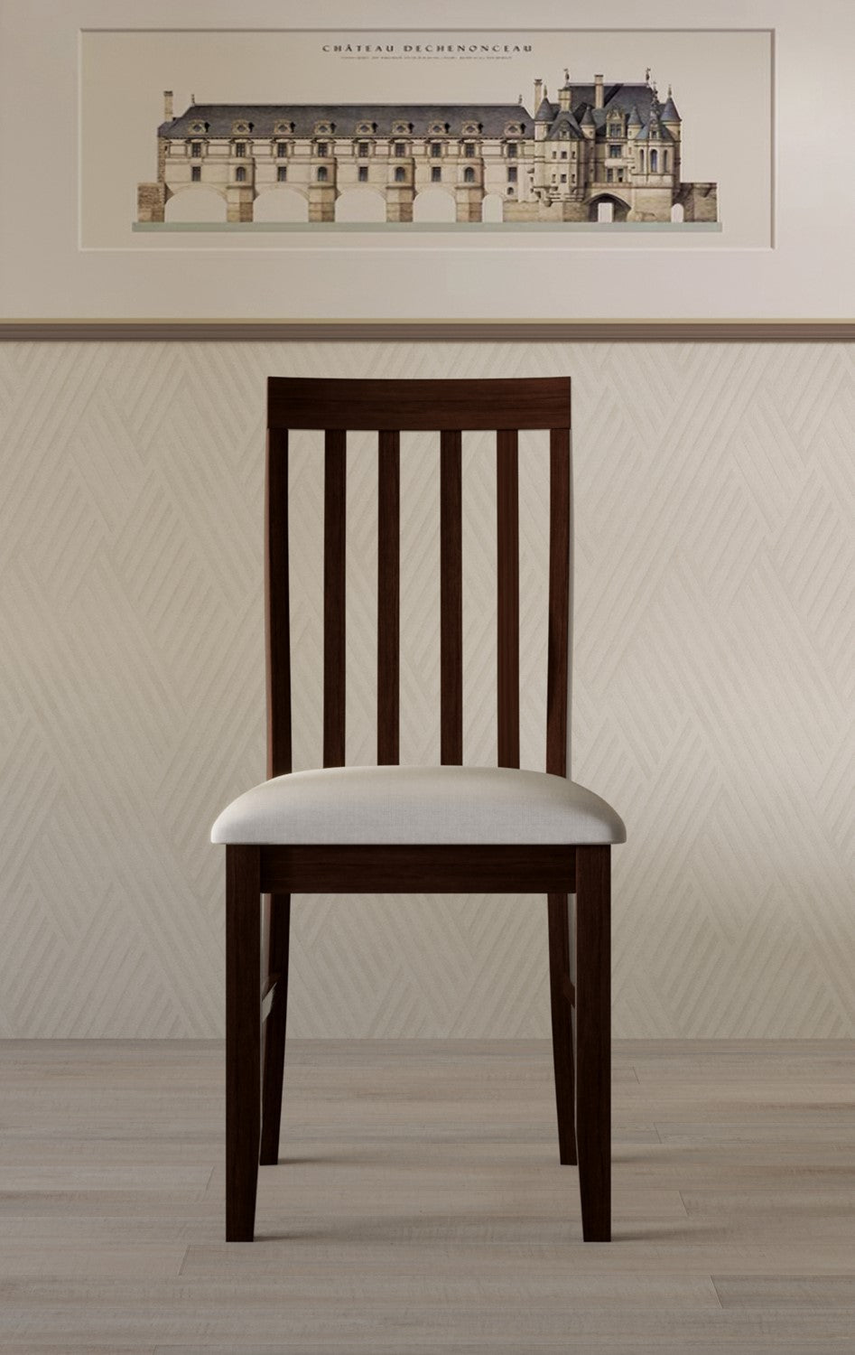 Home Design Jesse Dining Chair (Set of 6), Warm Gray/Dark Brown
