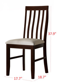 Home Design Jesse 7 Piece Dining Set, Dark Brown, Warm Gray/Dark Brown