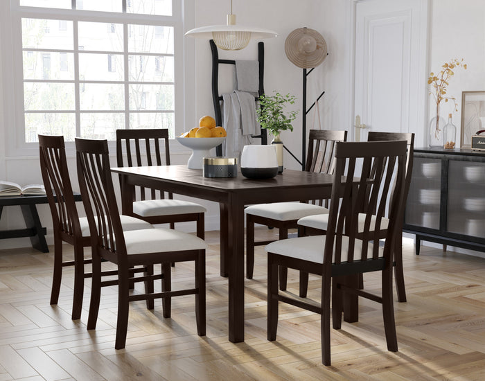Home Design Jesse Dining Chair (Set of 6), Warm Gray/Dark Brown