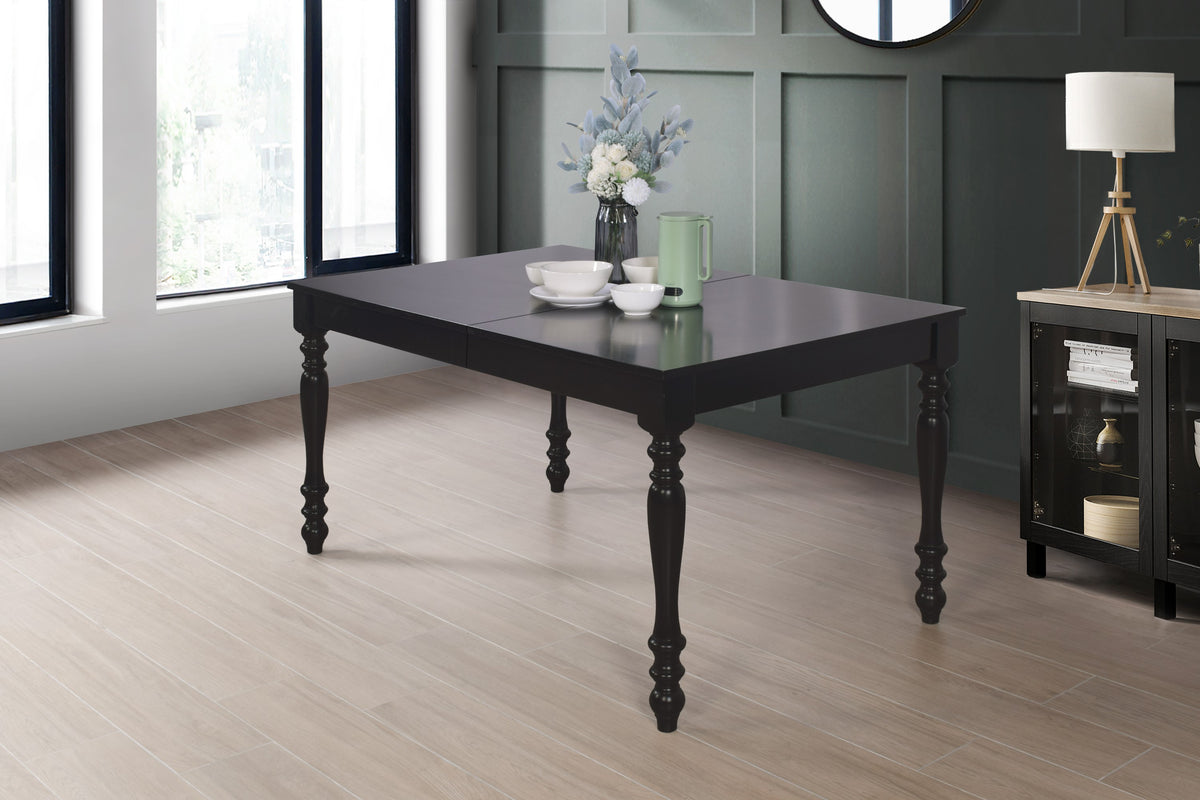 Home Design Lily 7 Piece Dining Set, Black, Gray/Black