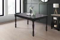 Home Design Lily 7 Piece Dining Set, Black, Gray/Black
