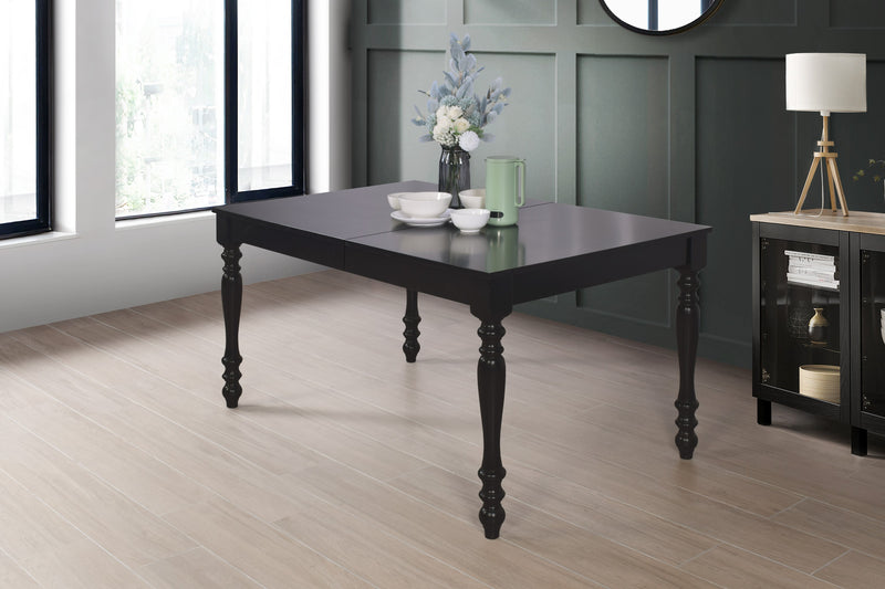Home Design Lily 7 Piece Dining Set, Black, Gray/Black