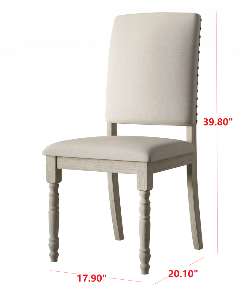Home Design Lily 7 Piece Dining Set, Antique Gray