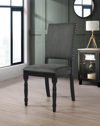 Home Design Lily 7 Piece Dining Set, Black, Gray/Black