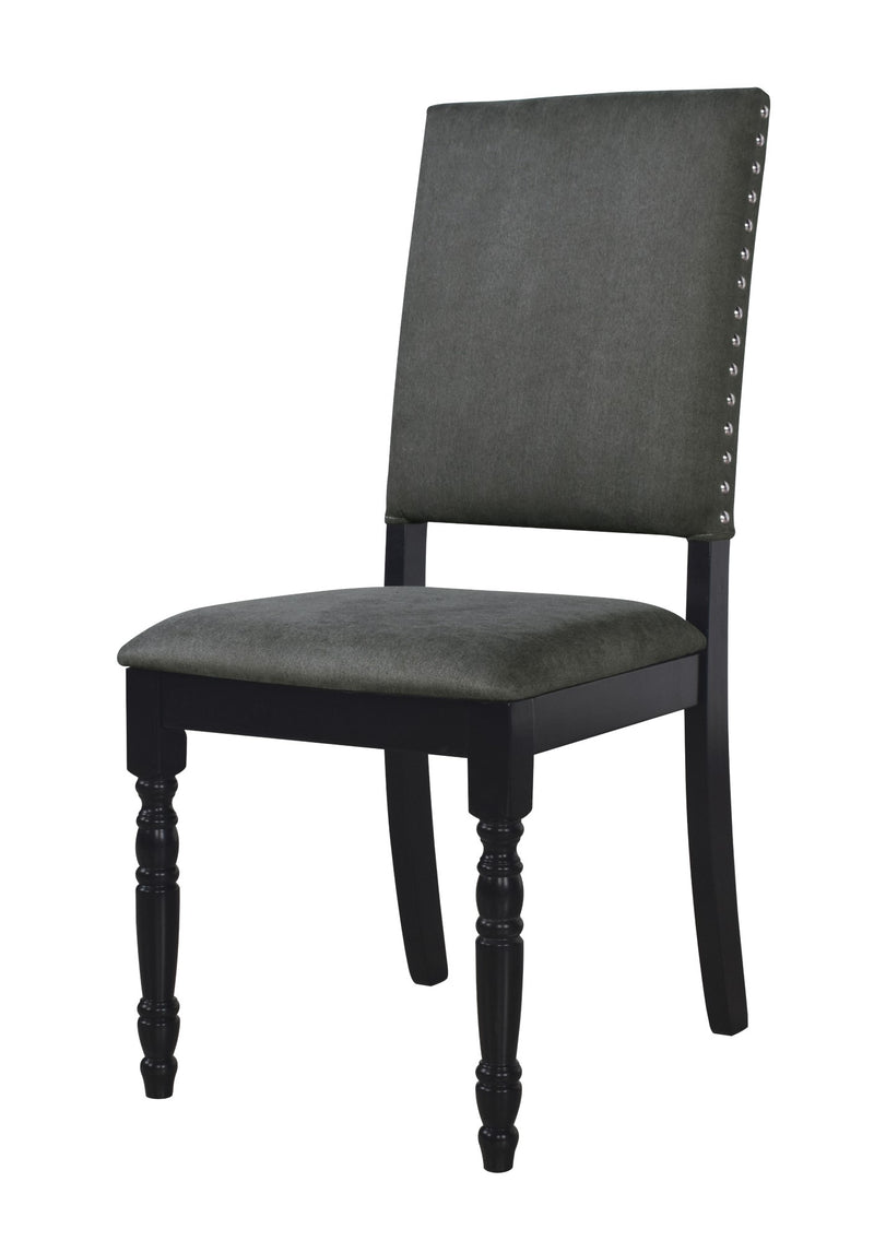 Home Design Lily 7 Piece Dining Set, Black, Gray/Black