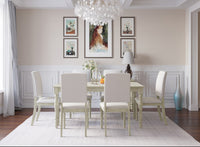 Home Design Lily 7 Piece Dining Set, Antique Gray