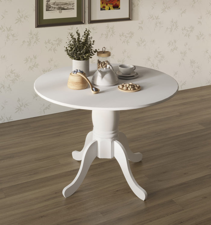 Home Design Olivia 5 Piece Dining Set, White, Gray/White