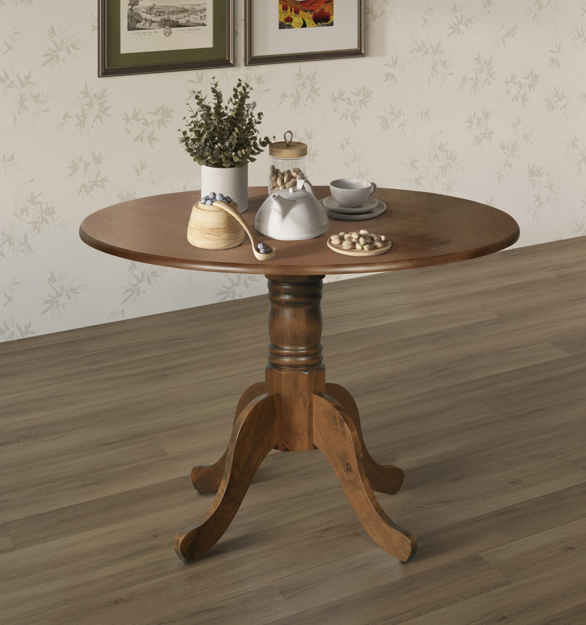 Home Design Olivia 5 Piece Dining Set, Brown, Gray/Brown