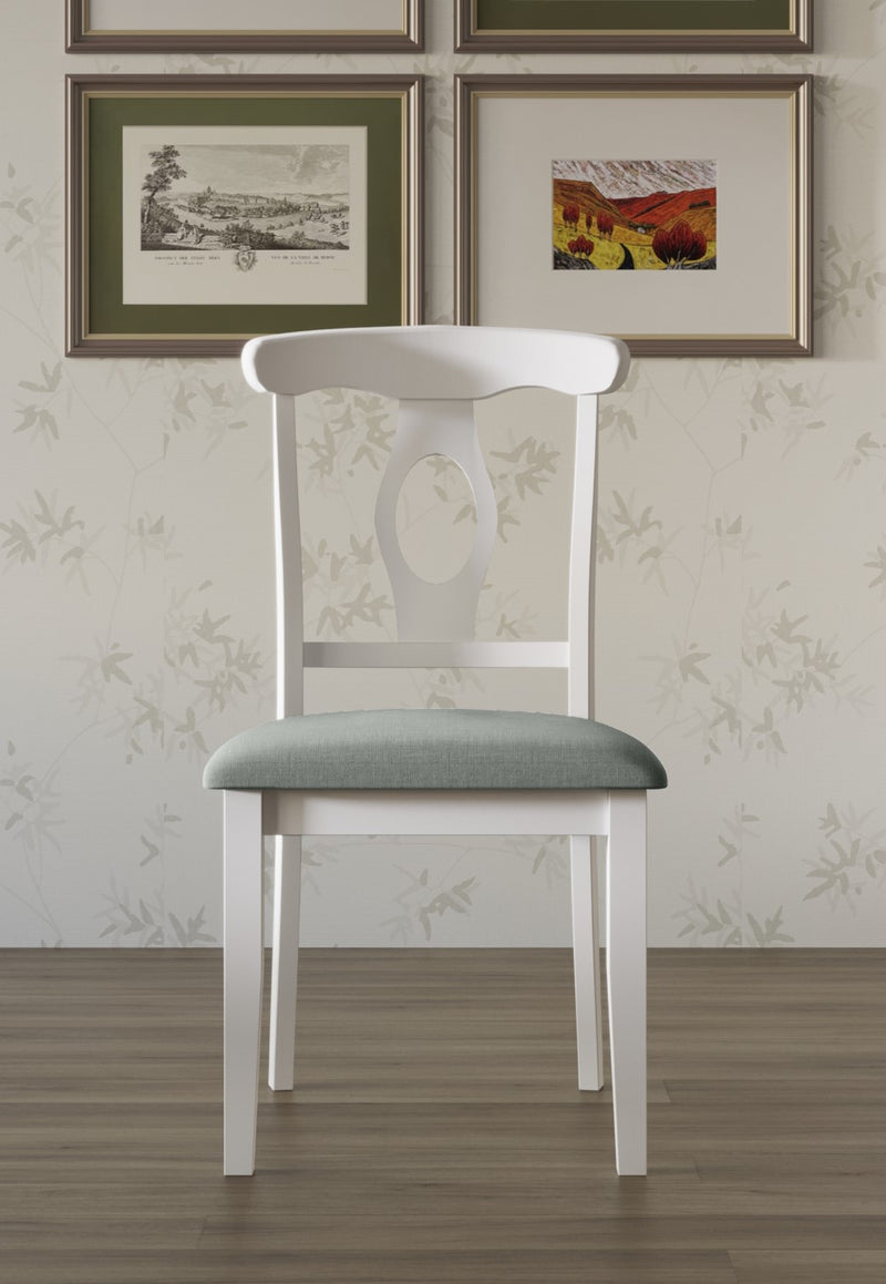 Home Design Olivia 5 Piece Dining Set, White, Gray/White