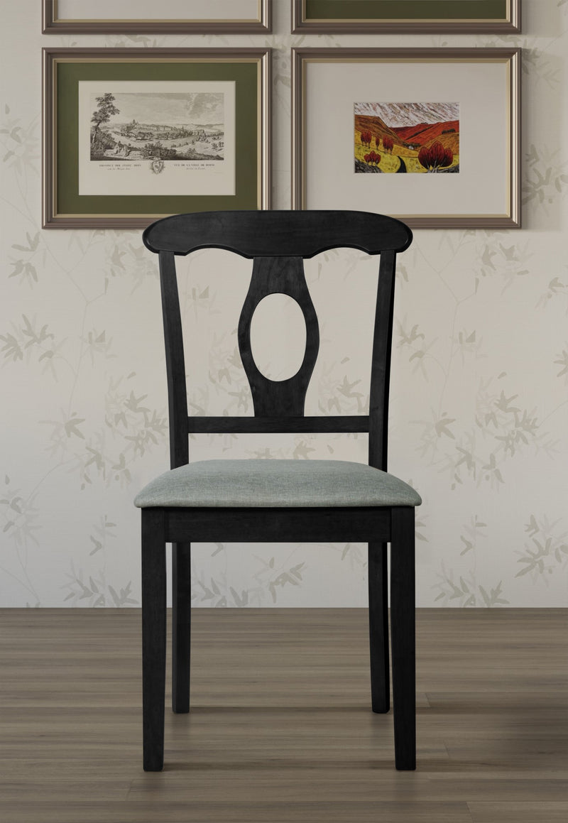 Home Design Olivia 5 Piece Dining Set, Black, Gray/Black