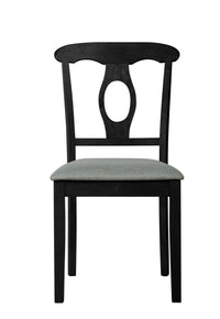 Home Design Olivia 5 Piece Dining Set, Black, Gray/Black