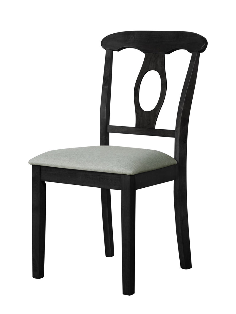 Home Design Olivia 5 Piece Dining Set, Black, Gray/Black